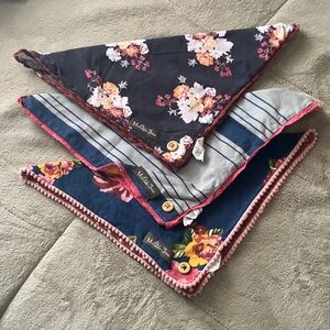 Matilda Jane Floral and Striped Reversible  Bandana Style Bibs
